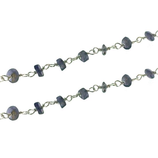 Wholesale Sterling Silver Iolite Rosary Chain By the Foot