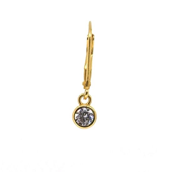 Wholesale Gold Over Sterling Silver Fancy Bezel Birthstone Earrings