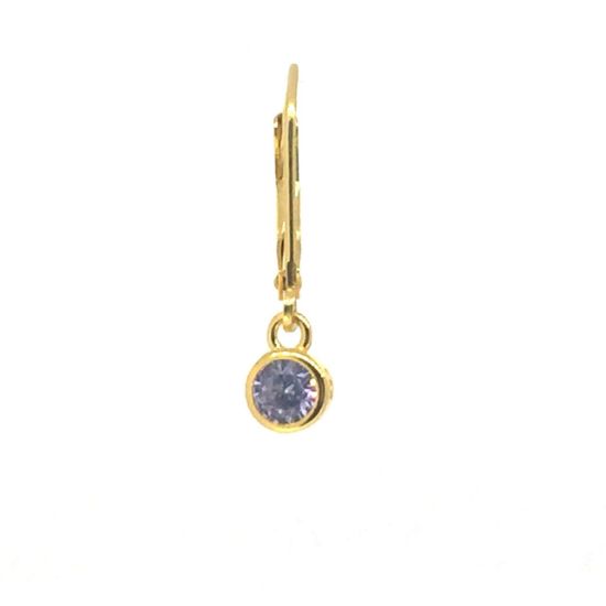 Wholesale Gold Over Sterling Silver Fancy Bezel Birthstone Earrings