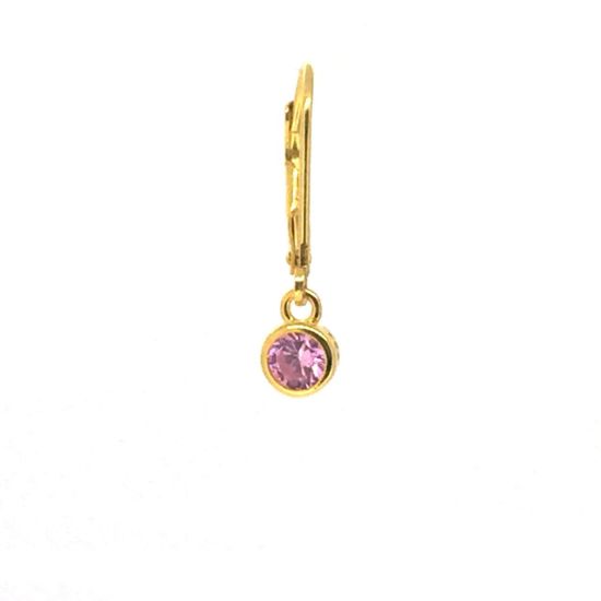 Wholesale Gold Over Sterling Silver Fancy Bezel Birthstone Earrings