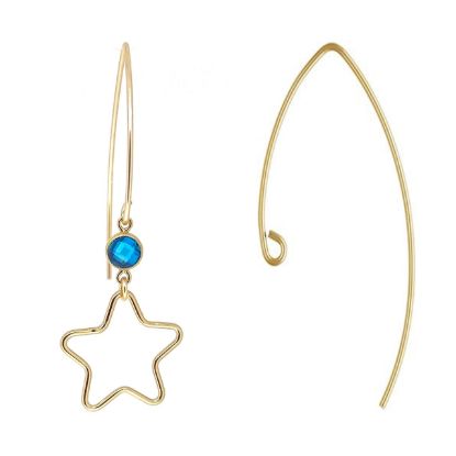 Wholesale 14K Gold Filled Marquise Shape or V shape Ear Wires-35mm (sold per pair)