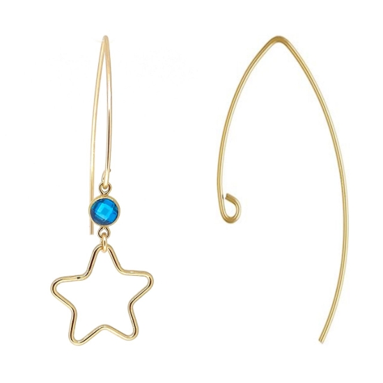 Wholesale 14K Gold Filled Marquise Shape or V shape Ear Wires-35mm (sold per pair)