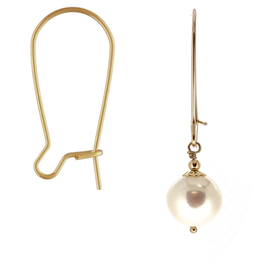 Wholesale 1/20 14K Gold Filled Kidney  Earwire-23mm (sold per pair) 