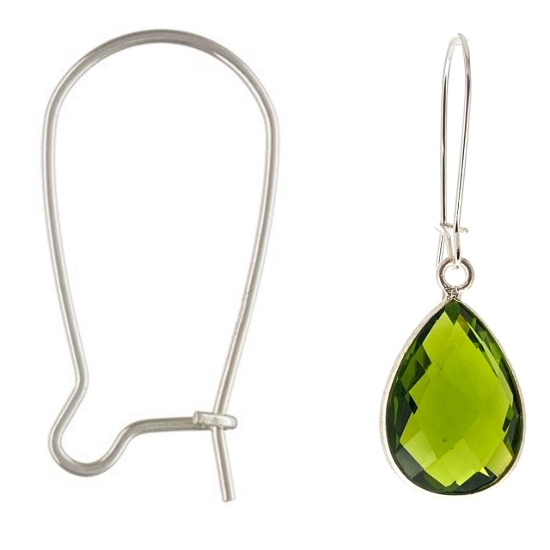 Wholesale Sterling Silver Kidney  Earwire-23mm (sold per pair) 