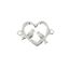 .925 Sterling Silver Twisted Branch Heart Connector Charm with Birds