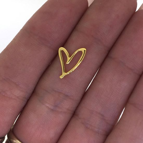Gold Plated Sterling Silver Heart Charm 13.5 x 9mm