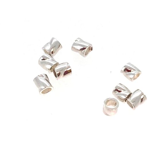 Wholesale Sterling Silver Twisted Crimp Beads - 2x2mm (sold per 30 pcs)  