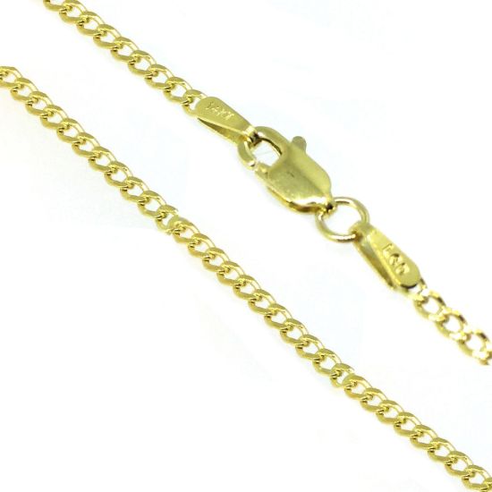 Wholesale 14K Yellow Gold Necklace-Hollow Curb Chain 2mm (16",18" and 20")
