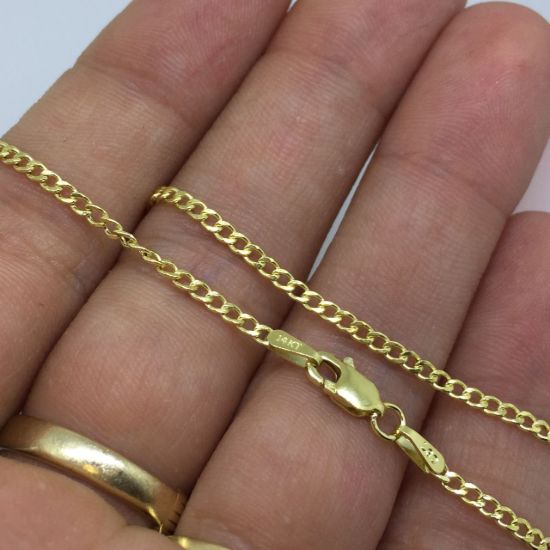 Wholesale 14K Yellow Gold Necklace-Hollow Curb Chain 2mm (16",18" and 20")
