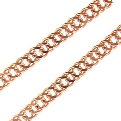 Wholesale Chain, Rose Gold over 925 Sterling Silver Double Diamond Cut Curb Chain, Bulk Chain by the foot