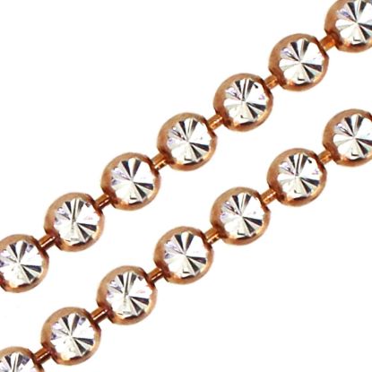 Wholesale Rose Gold Over Sterling Silver - 3mm Double Sided Diamond Cut Chain (sold per foot)
