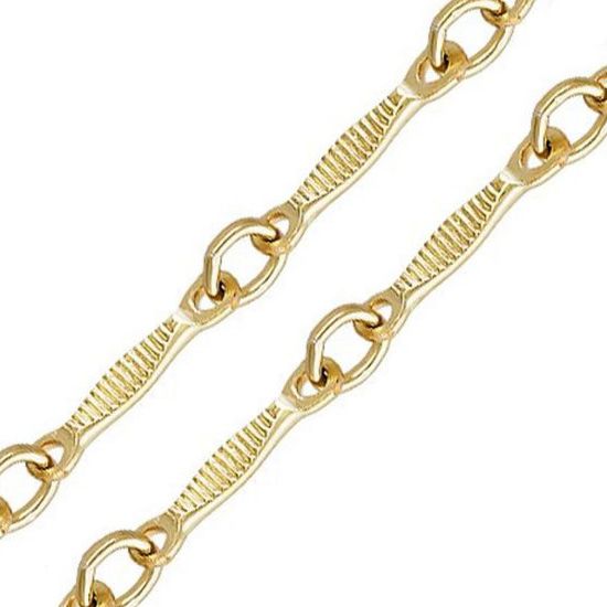 Wholesale 1/20 Gold Filled Bulk Chain - 1.8mm Textured Dapped Bar Chain(Sold per foot)  
