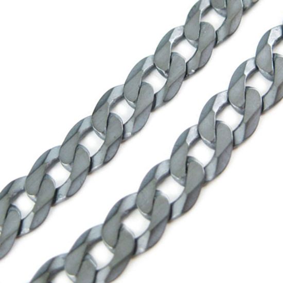 Wholesale Chain, Oxidized Sterling Silver Chunky Diamond Curb Chain, Bulk Chain by the foot