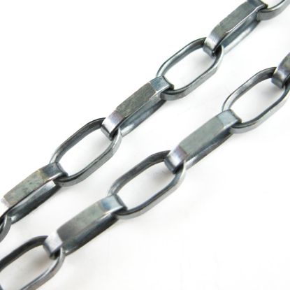 Wholesale Oxidized Sterling Silver Chain, 7.5x3.5mm Long Oval Rolo Chain Bulk Chain by the foot