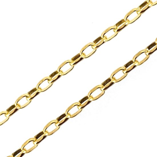 Wholesale Gold over Sterling Silver Bulk Chain - 2mm Oval Diamond Cut Rolo Chain (Sold per foot) 
