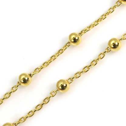 Wholesale Gold over Sterling Silver Bulk Chain - 3mm Ball Satellite Bead Chain (sold per foot)