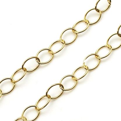 Wholesale Chain, Gold plated Sterling Silver Big Round Oval Cable Chain 8 by 6mm Bulk Chain by the foot
