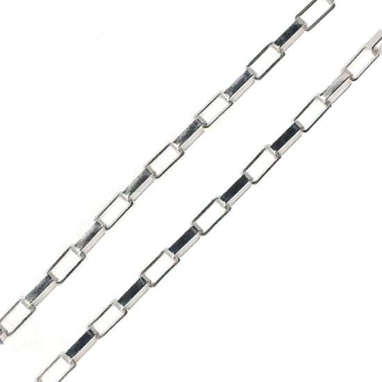 Wholesale chains, 925 Sterling Silver Small Rectangle Box Chain 3.2x1.7mm, Bulk Chain by the foot
