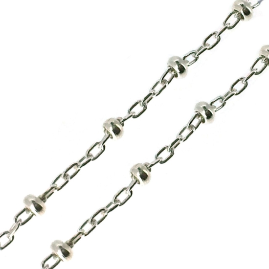 Wholesale Chain, Sterling Silver Beaded Ball Chain 2.5mm Ball, Bulk Chain by the foot