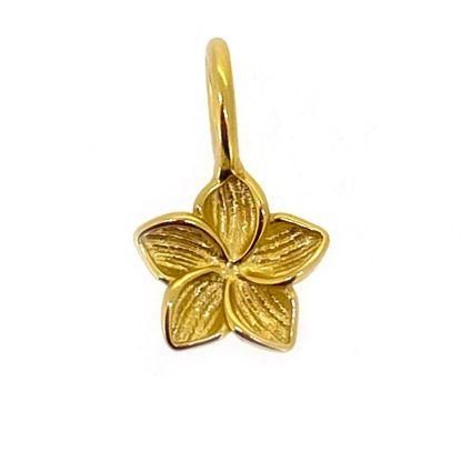Gold over Sterling Silver Frangipani Flower Charm