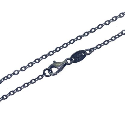 wholesale oxidized sterling silver cable chain necklace