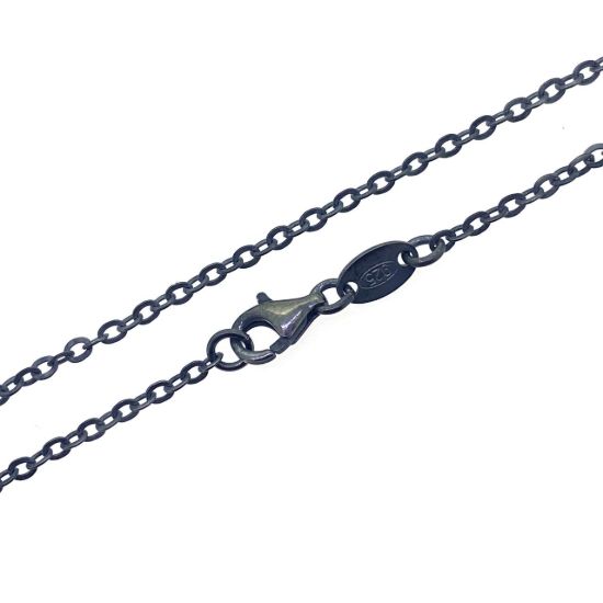 wholesale oxidized sterling silver cable chain necklace