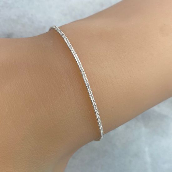 sterling silver fox tail chain necklace