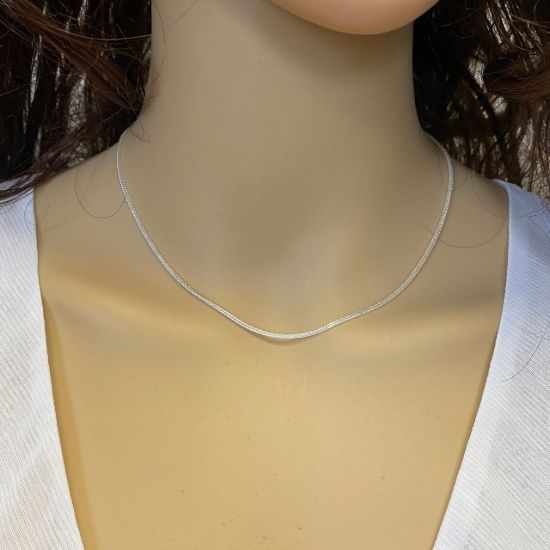 sterling silver fox tail chain necklace