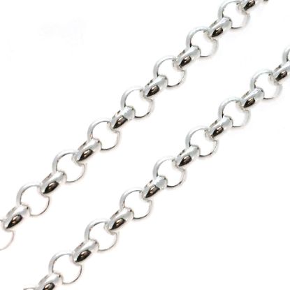 Wholesale Sterling Silver Bulk Chain - 3.4mm Strong Rolo Chain (sold per foot)