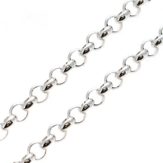 Wholesale Sterling Silver Bulk Chain - 3.4mm Strong Rolo Chain (sold per foot)