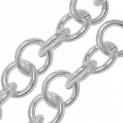 Wholesale Sterling Silver Bulk Chain - 9.5mm Chunky Round Cable Chain (sold per foot)
