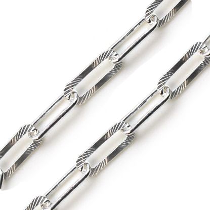 Wholesale Sterling Silver Bulk Chain - Textured Big Long Box Chain (sold per foot)