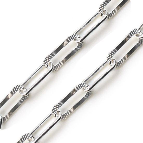 Wholesale Sterling Silver Bulk Chain - Textured Big Long Box Chain (sold per foot)