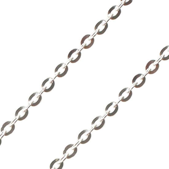 wholesale Chain, 925 Sterling Silver Flat Cable Oval Chain 2.3mm Bulk Chain by the foot