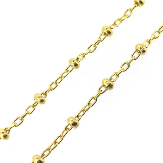 Wholesale Gold over Sterling Silver Bulk Chain -2.5mm Ball Satellite Chain (Sold per foot)