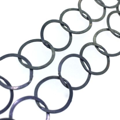 Wholesale Chain, Oxidized Sterling Silver Flat Circle Chain 10mm Bulk Chain by the foot