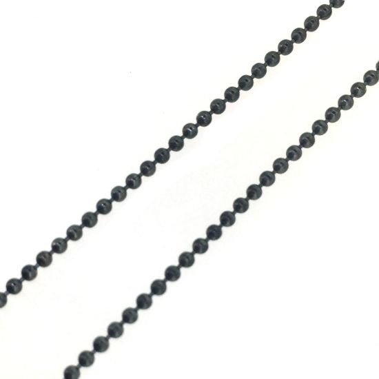 Wholesale Chain, Oxidized Sterling Silver Tiny Ball Chain 1.2mm Bulk Chain by the foot