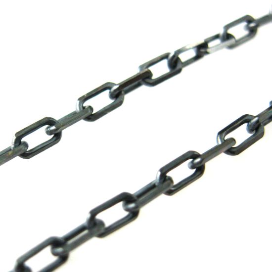 Wholesale chains, Oxidized Sterling Silver Diamond Cut Box Chain 3.8 by 2.1mm, Bulk Chain by the foot
