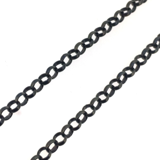 Wholesale Oxidized Sterling Silver Bulk Chain - 6.5mm Big Rolo Chain