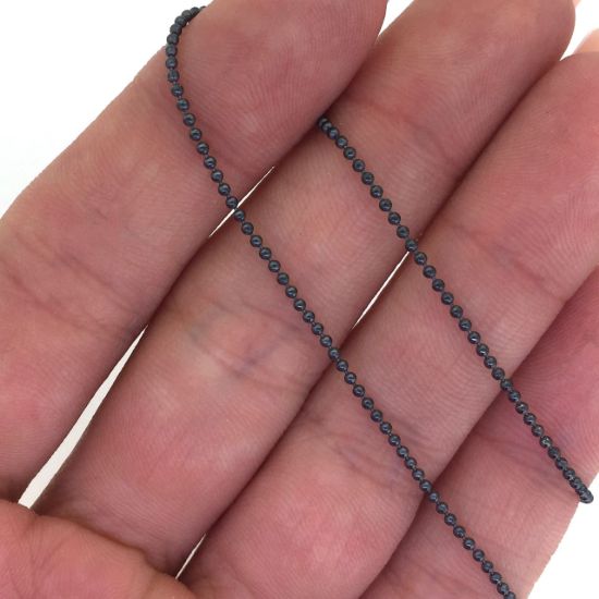 Wholesale Chain, Oxidized Sterling Silver Tiny Ball Chain 1.2mm Bulk Chain by the foot