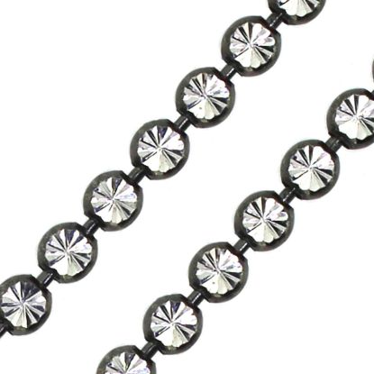 Wholesale Oxidized Sterling Silver Chain - 3mm Double Sided Diamond Cut Chain (sold per foot)