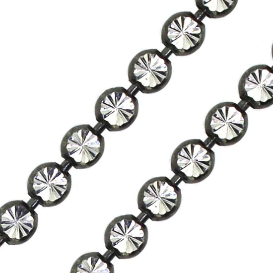 Wholesale Oxidized Sterling Silver Chain - 3mm Double Sided Diamond Cut Chain (sold per foot)