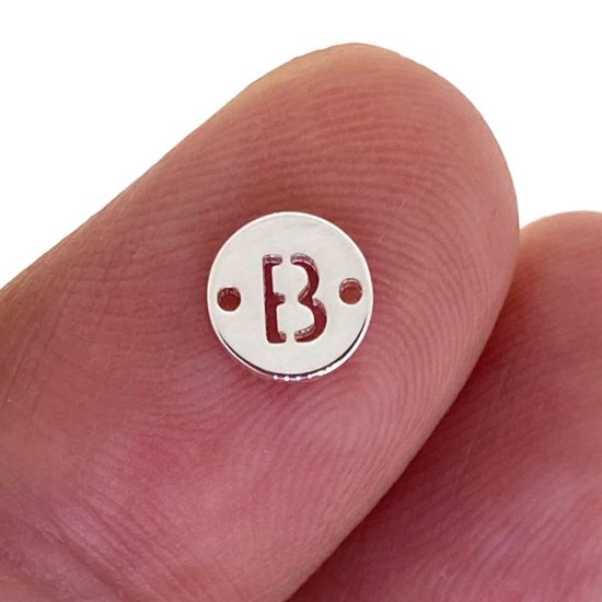 wholesale sterling silver letter connectors,bracelet connectors,permanent Jewelry charms