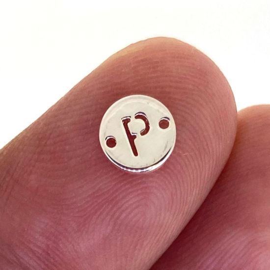 wholesale sterling silver letter connectors,bracelet connectors,permanent Jewelry charms