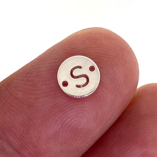 wholesale sterling silver letter connectors,bracelet connectors,permanent Jewelry charms