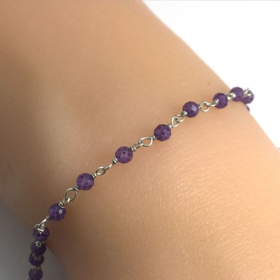 Wholesale amethyst rosary chains,Gemstone chains for permanent Jewelry