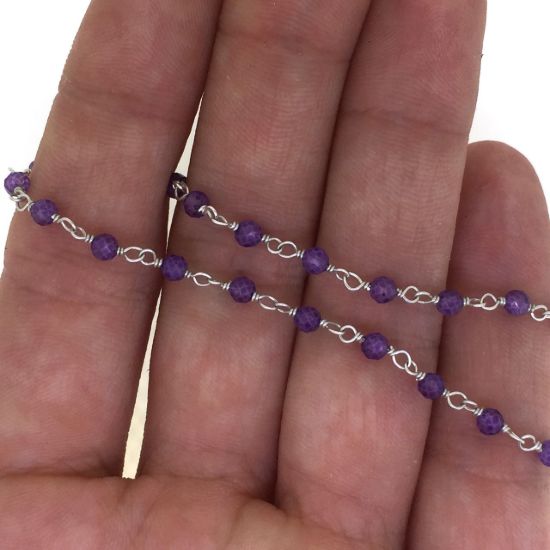 Wholesale amethyst rosary chains,Gemstone chains for permanent Jewelry