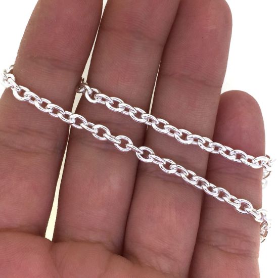 Wholesale Chain, 925 Sterling Silver 5x4mm Heavy Cable Oval Chain, bulk chain by the foot