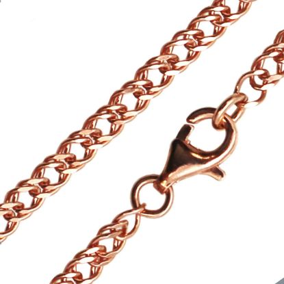 Wholesale Rose Gold over Sterling Silver Double Diamond Cut Curb Chain, Wholesale Bulk Necklace Chains