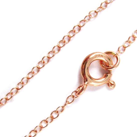 Wholesale Rose Gold plated Sterling Silver Vermeil Light Cable Chain, Wholesale Bulk Necklace Chains